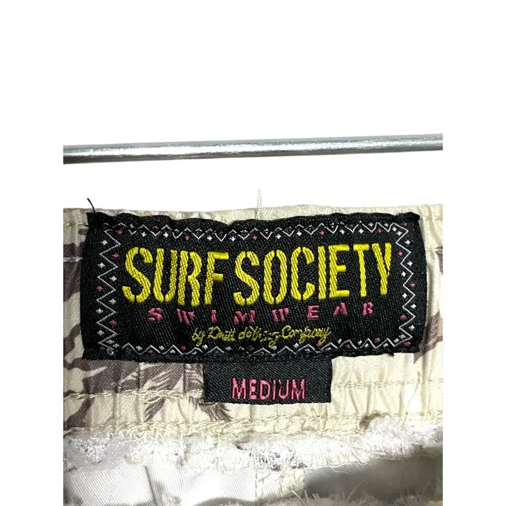 Surf Society Board Shorts Mens M Hawaiian AOP Tropical Swim Trunks Beach Resort